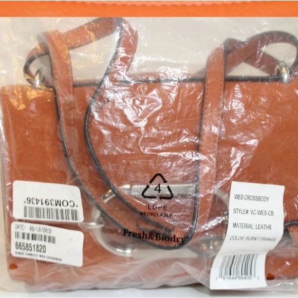 FOR LIZ NEW VINCE CAMUTO WES CROSSBODY ORANGE BROWN 🍊/SILVER - Picture 8 of 12